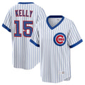 Chicago Cubs #15 Carson Kelly Player White CONTON T-shirt Cooperstown Collection Limited Stitched Jerseys
