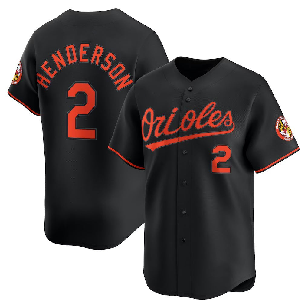 Baltimore Orioles #2 Gunnar Henderson Black CONTON Alternate Limited Player Jersey