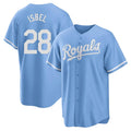 Kansas City Royals #28 Kyle Isbel Player Light Blue CONTON Home Game Stitched Jerseys