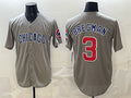 Chicago Cubs #3 Alex Bregman Grey CONTON Limited Stitched Jersey