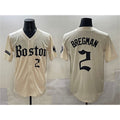 Boston Red Sox #2 Alex Bregman Cream CONTON Gothic Vapor Limited Stitched Jersey