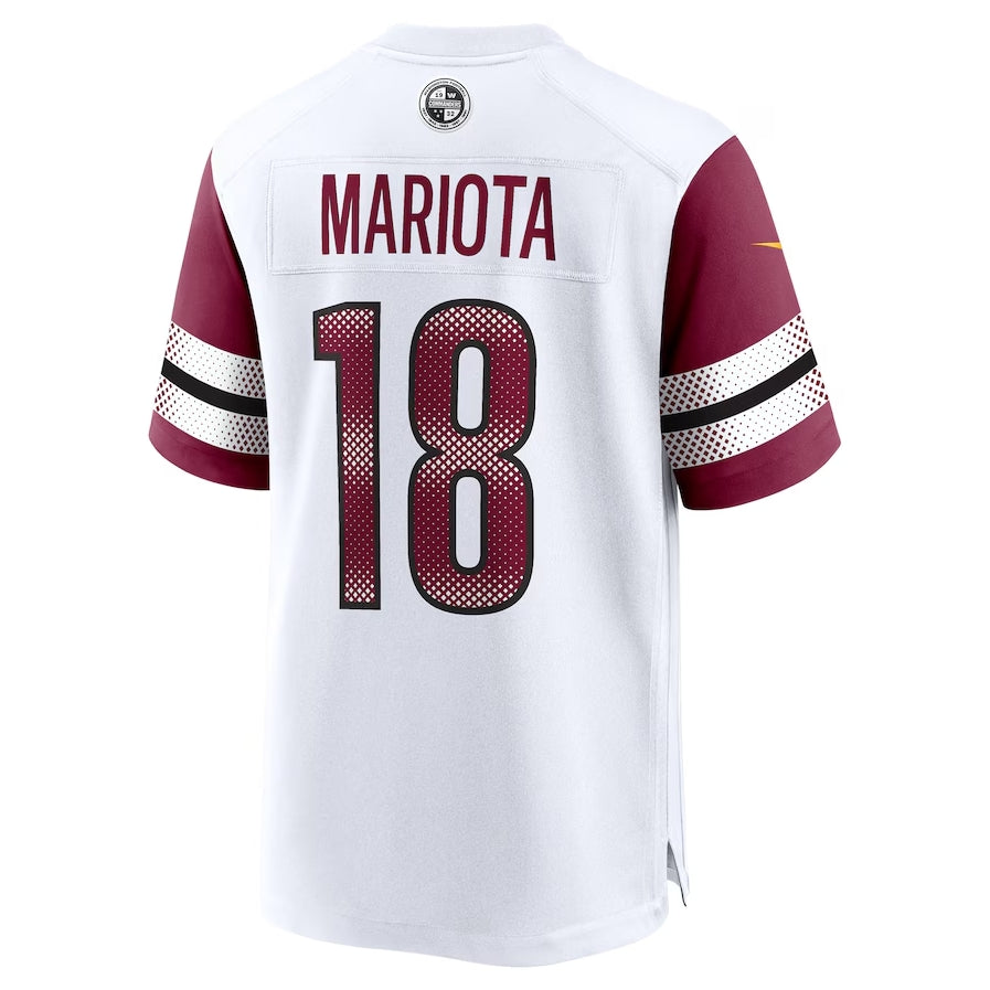 W.Commanders #18 Marcus Mariota White CONTON Game Jersey