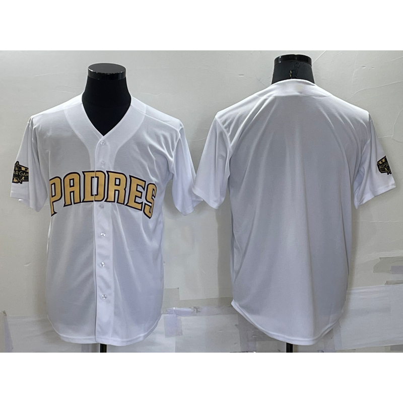 San Diego Padres Blank White CONTON 2022 All Star Stitched Cool Base Jersey