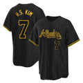 Atlanta Braves #7 Ha-Seong Kim Player Black CONTON Snake Skin City Home Game Stitched Jerseys
