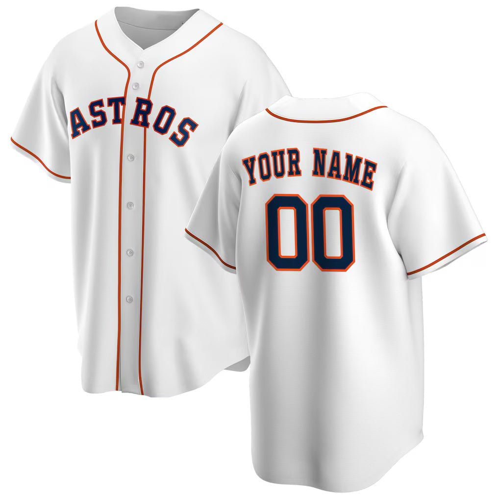 Custom Houston Astros White CONTON Home Replica Jersey