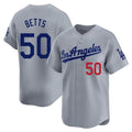 Los Angeles Dodgers #50 Mookie Betts Player Gray CONTON Limited Home Stitched Jerseys