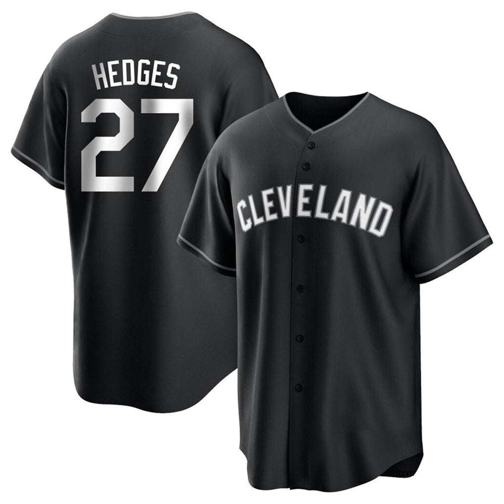 Cleveland Guardians #27 Austin Hedges Player Black CONTON Home Game Stitched Jerseys