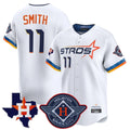 Houston Astros #11 Cam Smith Player White CONTON City Connect Texas Patch Vapor Premier Limited Home Stitched Jerseys