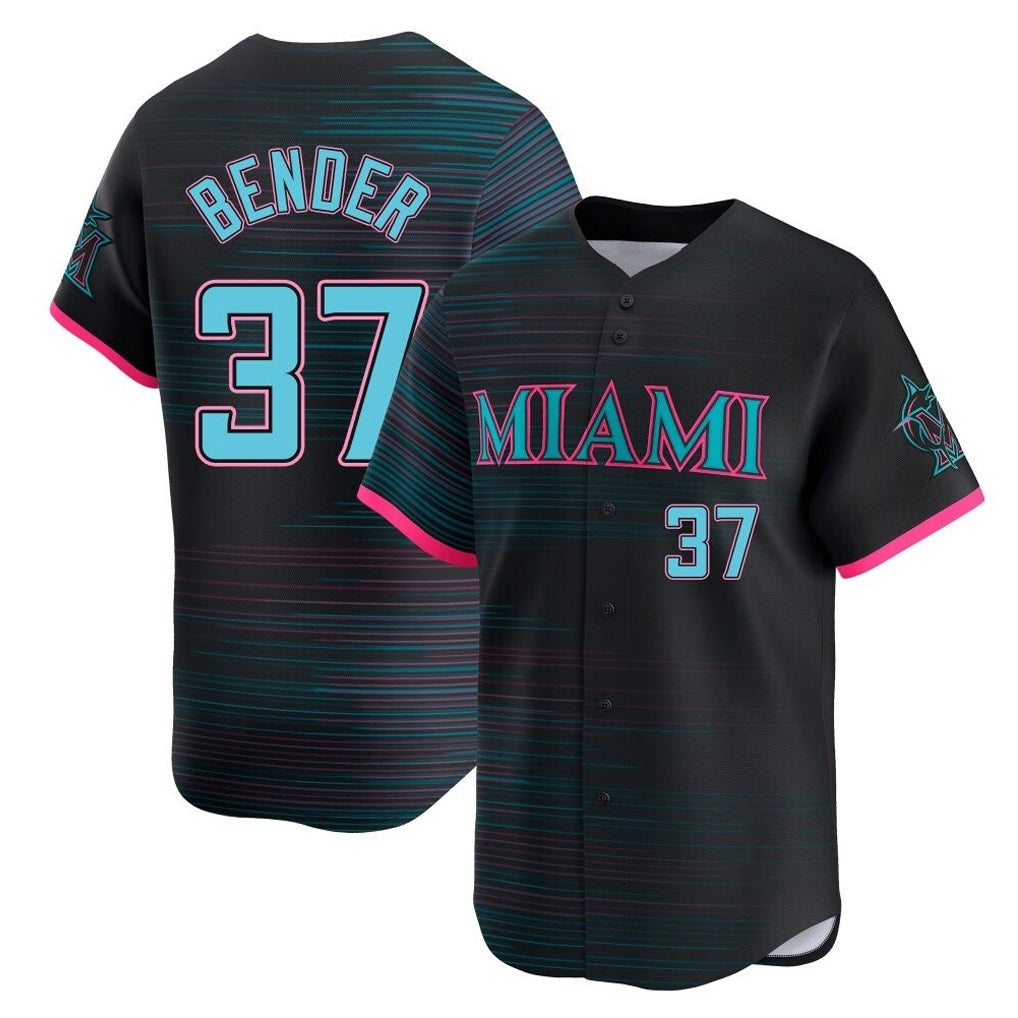 Miami Marlins #37 Anthony Bender Player Black CONTON City Connect Home Limited Stitched Jerseys