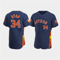 Houston Astros #34 Nolan Ryan Navy CONTON 60th Anniversary Flex Base Stitched Jersey