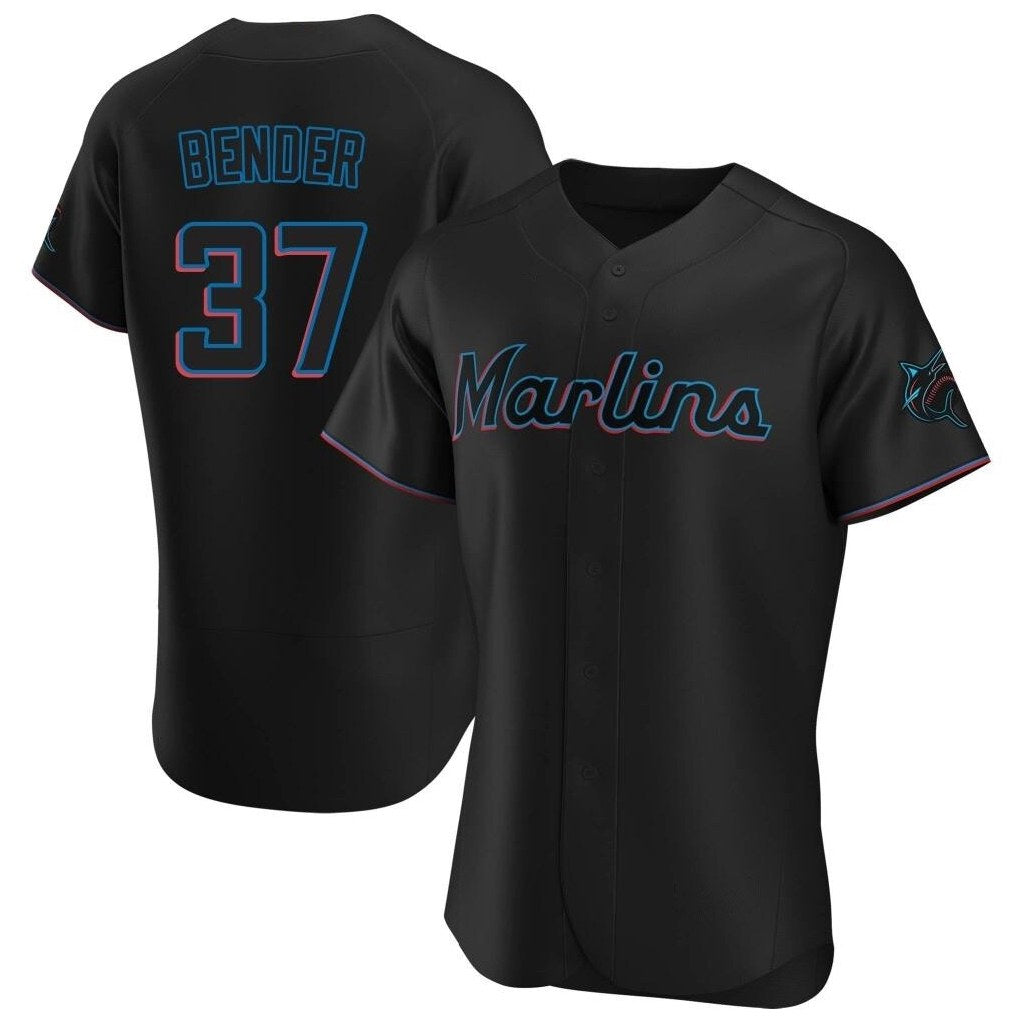 Miami Marlins #37 Anthony Bender Player Black CONTON Home Limited Elite Stitched Jerseys