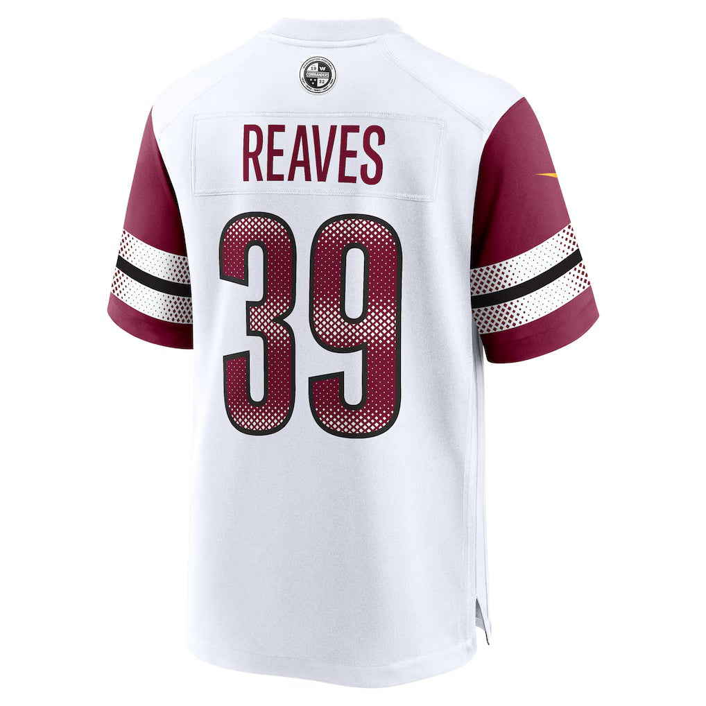 W.Commanders #39 Jeremy Reaves White CONTON Game Jersey