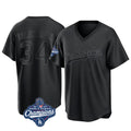 Los Angeles Dodgers #34 Fernando Valenzuela Player Black CONTON World Series Meet Pitch Fashion T-shirt Stitched Jerseys