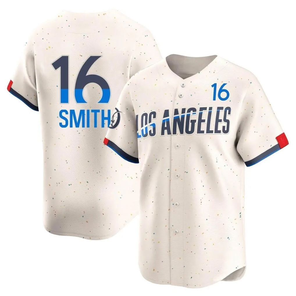 Los Angeles Dodgers #16 Will Smith Player Cream CONTON City Connect Limited Home Stitched Jerseys