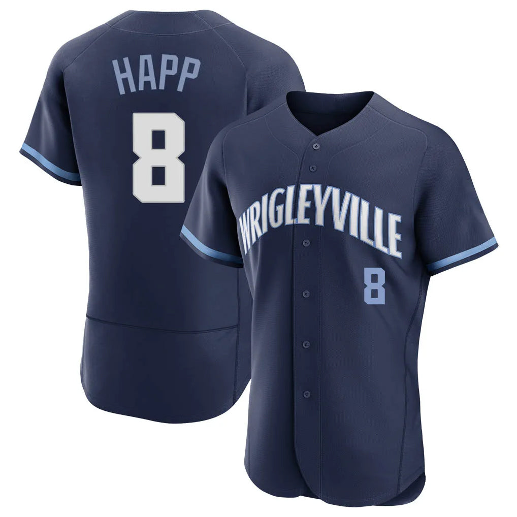 Chicago Cubs #8 Ian Happ Player Navy CONTON City Connect Limited Elite Home Stitched Jerseys