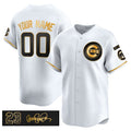Custom Chicago Cubs Active Player White Gold CONTON 'Ryne Sandberg Tribute' Vapor Limited V3 Stitched Jersey