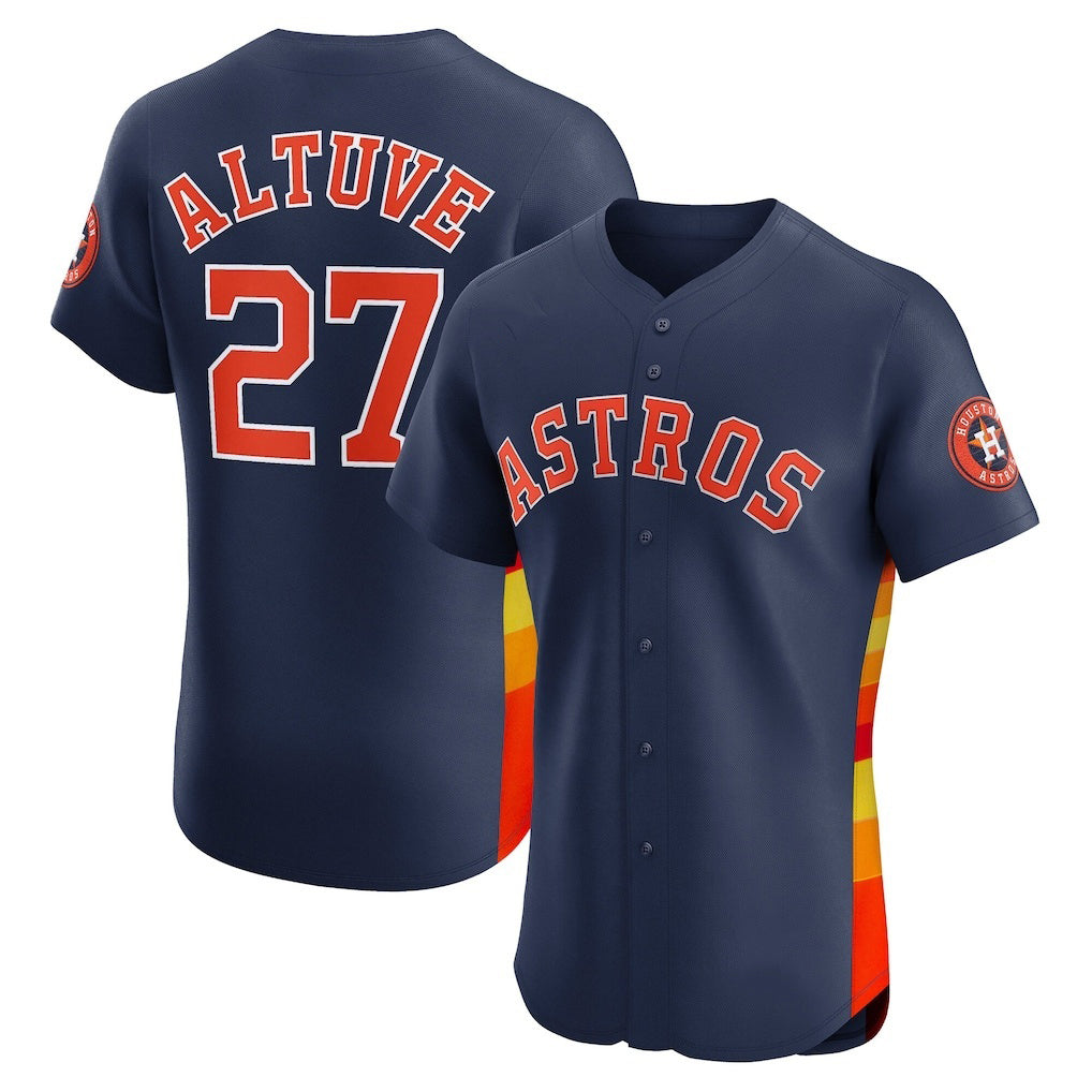 Houston Astros #27 Jose Altuve Navy CONTON Alternate 2 Elite Player Jersey
