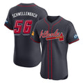 Atlanta Braves #56 Spencer Schwellenbach Player Navy CONTON 2025 Speedway Classic Limited Elite Home Game Stitched Jerseys
