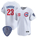 Chicago Cubs #23 Ryne Sandberg Player White CONTON Pinstripe Vapor Premier Limited Home Stitched Jerseys