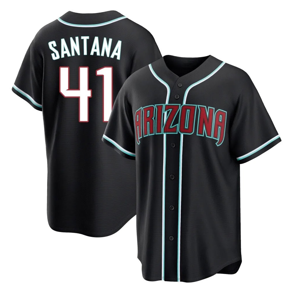 Arizona Diamondbacks #41 Carlos Santana Player Black CONTON Home Game Stitched Jerseys