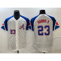 Atlanta Braves #23 Michael Harris II Number White CONTON 2023 City Connect Flex Base Stitched Jersey 2