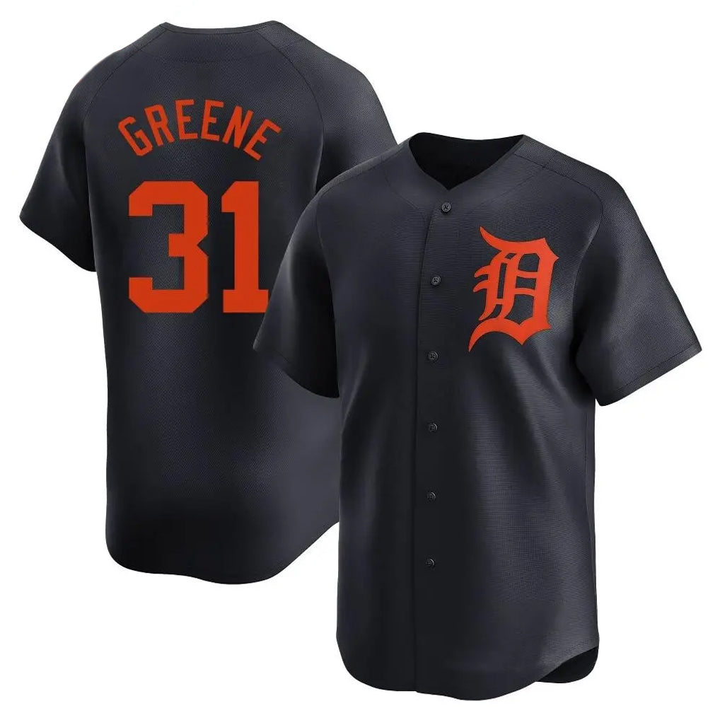 Detroit Tigers #31 Riley Greene Player Navy CONTON Home Limited Stitched Jerseys