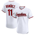 Cleveland Guardians #11 Jos¨¦ Ram¨ªrez White CONTON Home Elite Jersey