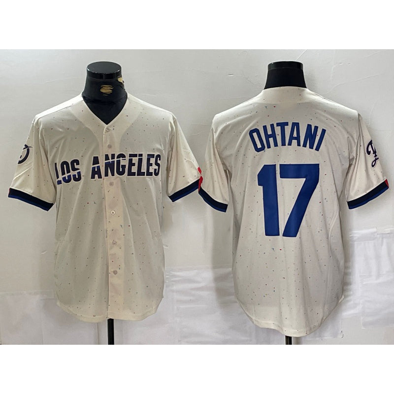 Los Angeles Dodgers #17 Shohei Ohtani Cream CONTON 2024 City Connect Limited Stitched Jerseys