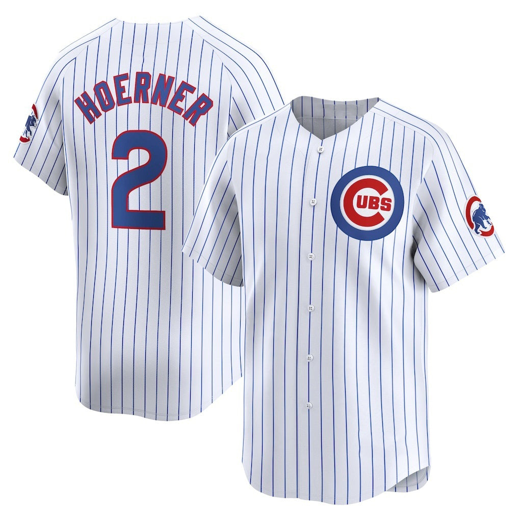 Chicago Cubs #2 Nico Hoerner White CONTON Home Limited Player Jersey