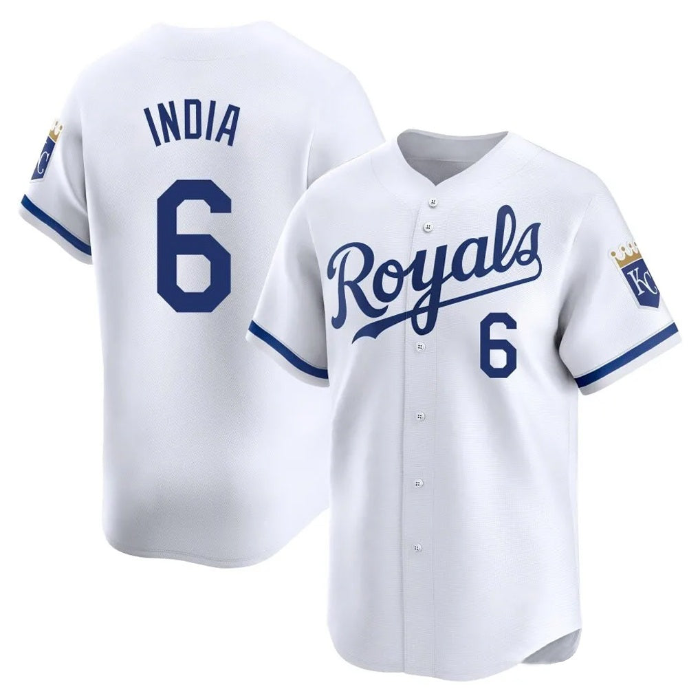 Kansas City Royals #6 Jonathan India Player White CONTON Alt Limited Home Stitched Jerseys