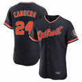 Detroit Tigers #24 Miguel Cabrera Player Navy CONTON Limited Elite Home Game Stitched Jerseys
