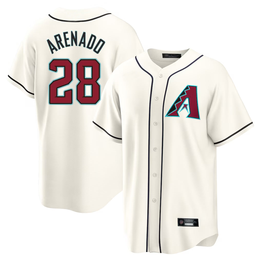 Arizona Diamondbacks #28 Nolan Arenado Player Cream CONTON Home Game Stitched Jerseys