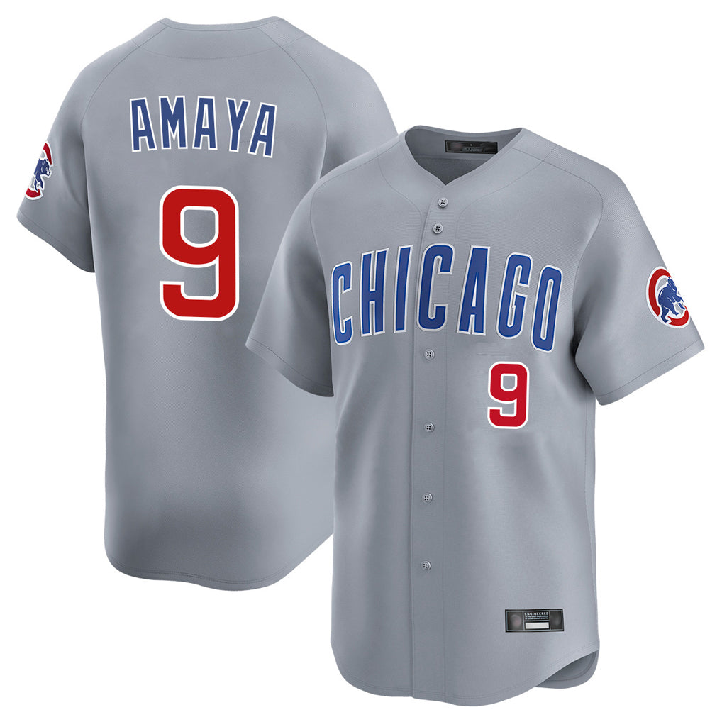 Chicago Cubs #9 Miguel Amaya Player Gray CONTON Road Limited Home Stitched Jerseys