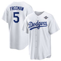 Los Angeles Dodgers #5 Freddie Freeman White CONTON 2025 World Series Home Cool Base Stitched Jersey