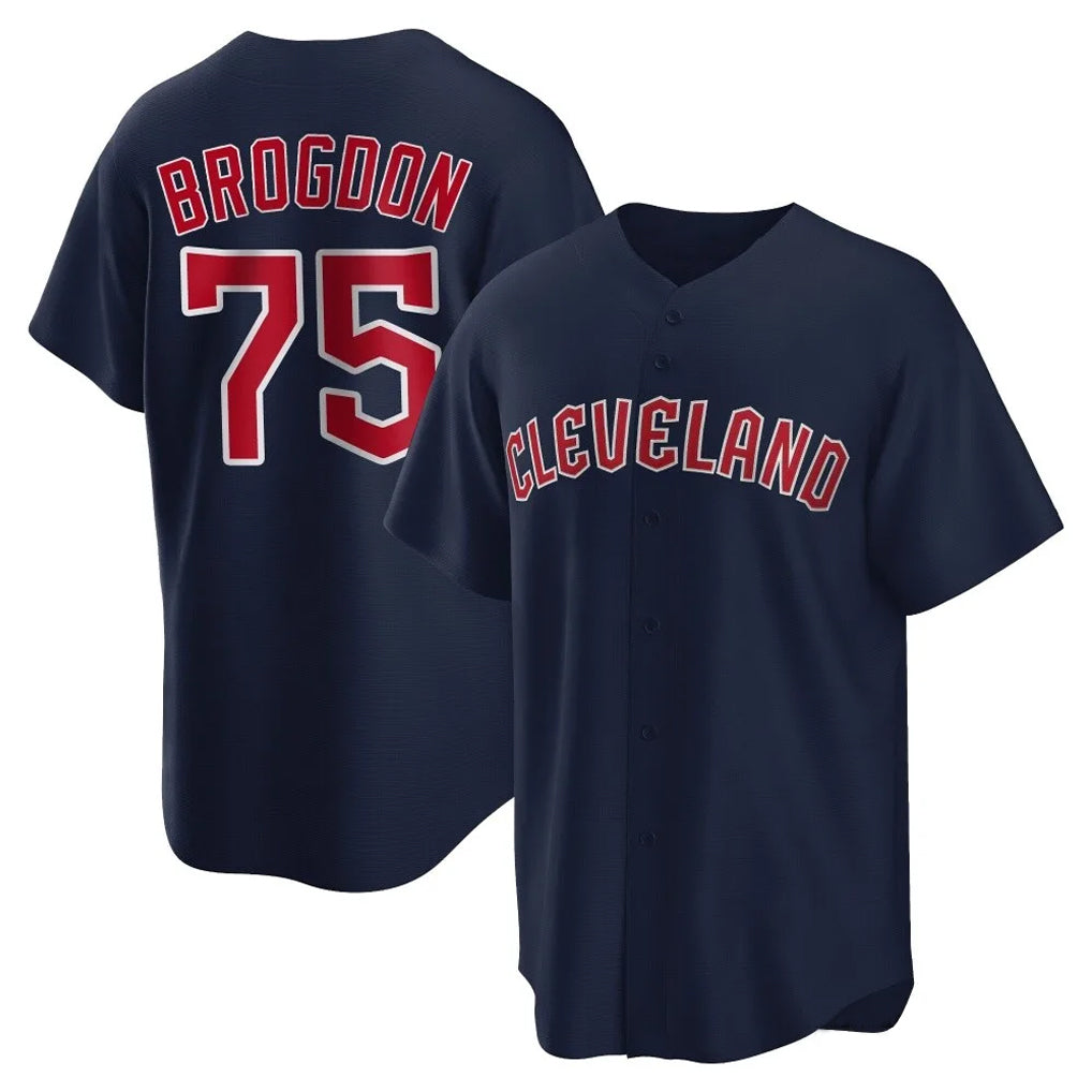 Cleveland Guardians #75 Connor Brogdon Player Navy CONTON Game Home Stitched Jerseys