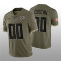 Custom A.Falcons ACTIVE PLAYER 2022 Olive CONTON Salute To Service Limited Stitched Jersey
