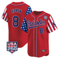 Baltimore Orioles #8 Cal Ripken Player Red CONTON USA 250 Independence Day Vapor Premier Limited Home Game Stitched Jerseys