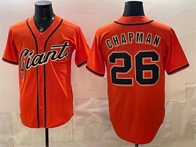 San Francisco Giants #26 Matt Chapman Orange CONTON Cool Base Stitched Jersey