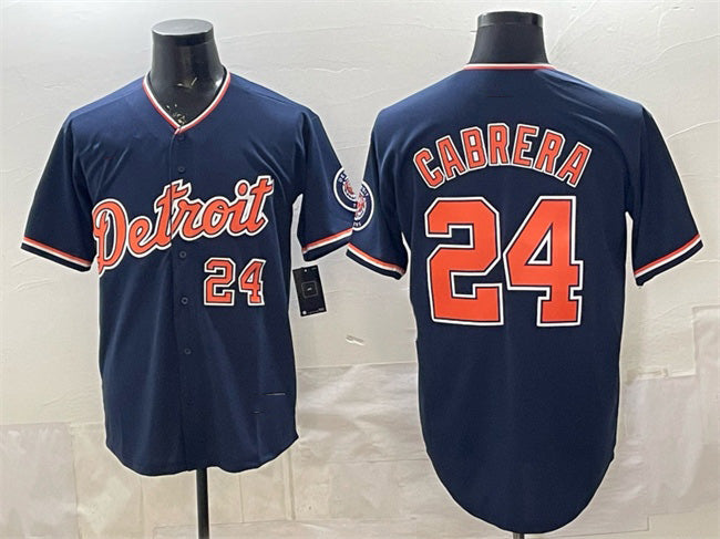 Detroit Tigers #24 Miguel Cabrera Navy CONTON 2026 Alternate Vapor Premier Limited Stitched Jersey