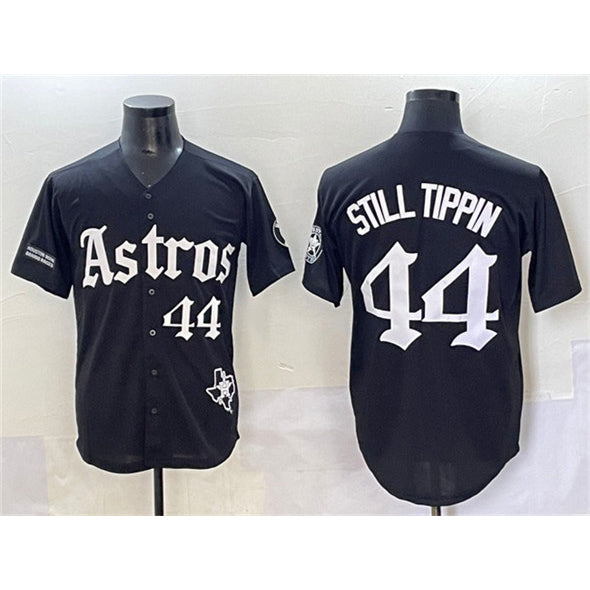 Houston Astros #44 Still Tippin Black CONTON Gothic 'Houston Born Barrio Raised' Limited Stitched Jersey