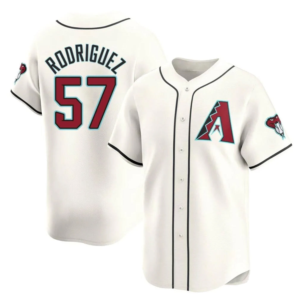 Arizona Diamondbacks #57 Eduardo Rodriguez Player Cream CONTON Limited Home Game Stitched Jerseys