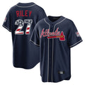 Atlanta Braves #27 Austin Riley Player Navy CONTON USA 250 Fourth Of July Limited Home Game Stitched Jerseys