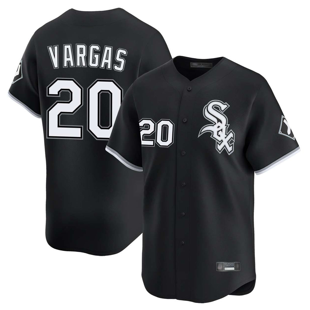 Chicago White Sox #20 Miguel Vargas Player Black CONTON Limited Home Stitched Jerseys