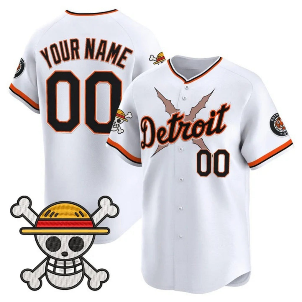 Custom Detroit Tigers x One Piece White CONTON Vapor Premier Limited Jersey - Stitched