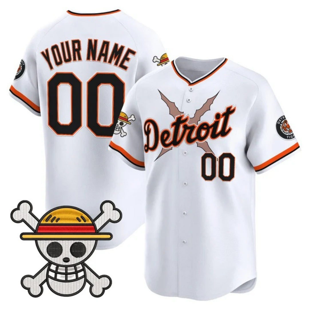 Custom Detroit Tigers x One Piece White CONTON Vapor Premier Limited Jersey - Stitched