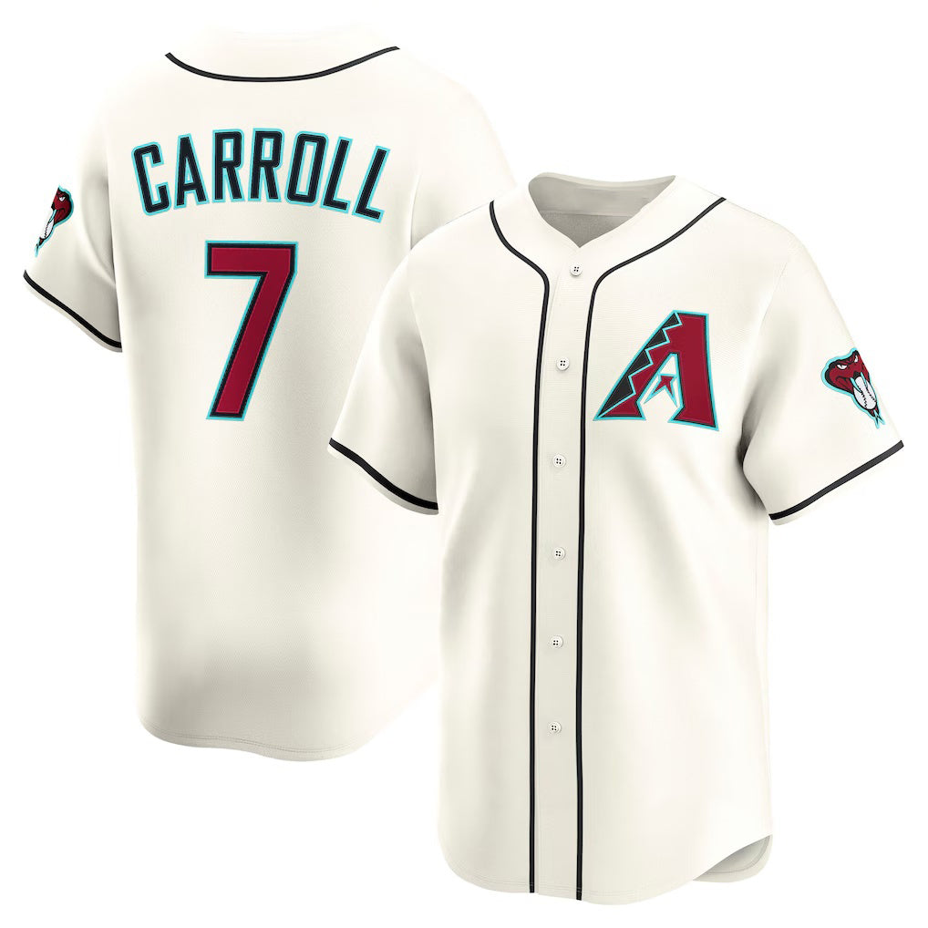 Arizona Diamondbacks #7 Corbin Carroll Cream CONTON Home Limited Player Jersey