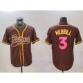 San Diego Padres #3 Jackson Merrill Brown CONTON Cool Base Stitched Jerseys