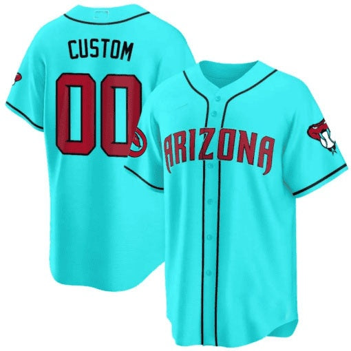Custom Arizona Diamondbacks 2024 Cool Base Jersey V2 ¨C Teal 2 CONTON