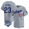 Los Angeles Dodgers #23 Kyle Tucker Player Gray CONTON World Series Meet Limited Home Stitched Jerseys