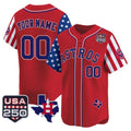 Custom Houston Astros America 250 Edition Vapor Premier Limited Red CONTON Stitched Jerseys